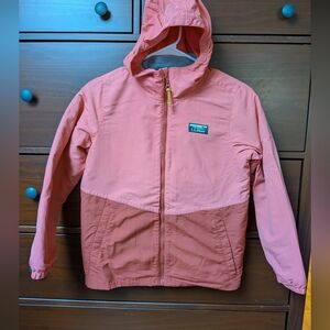 LL Bean Girls Parka Pink Fleece Zip Out Lining B53